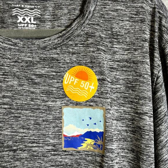 Surf & Swim Tee UPF50 Black Beach Pool Vacation Cruise XXL - Picture 2 of 4